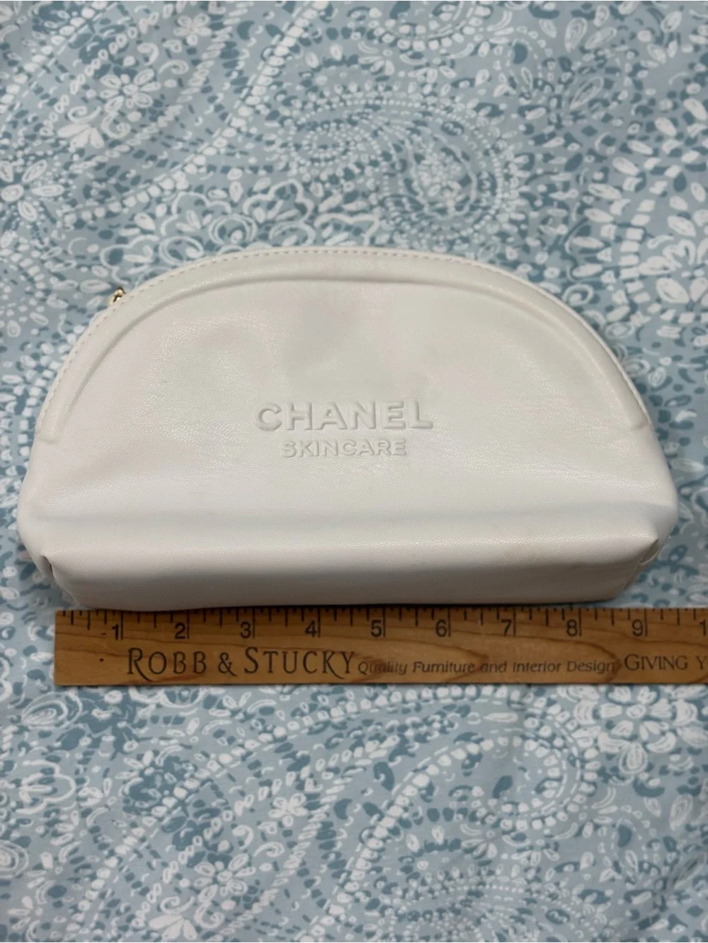 CHANEL White Skincare Cosmetic Pouch